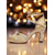 abordables Chaussures de danses latines-Chaussures de danse en satin doré pour femmes avec talons en strass - Chaussures de danse de salon et de danse latine élégantes à lanières