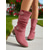 baratos Botas Slouch-Botas femininas de cano médio com tiras largas e fivelas – botas de inverno estilo camurça vintage para looks casuais e moda outono
