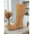 رخيصةأون أحذية متدلية-حذاء نسائي طويل حتى منتصف الساق بتصميم مزهر، على طراز بوهو كاجوال مناسب للارتداء في الشارع في الخريف والارتداء اليومي