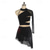 baratos Vestidos de Patinação Artística-Vestidos para Patinação Artística Mulheres Para Meninas Patinação no Gelo Vestidos Preto Patchwork Thumbhole Com Transparência Elastano Com Stretch Treino Ensaio / Prática Profissional Roupa para
