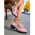 abordables Zapatos de salón de tacón ancho-Mocasines de tacón grueso de charol sintético para mujer con lazo extragrande: zapatos de vestir de estilo retro para actividades informales al aire libre y ropa de calle diaria.