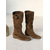 abordables Botas holgadas-Botas de media pantorrilla de gamuza de cuero marrón para mujer con forro de piel sintética para mayor calidez invernal, calzado elegante y cómodo para uso informal.
