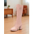 cheap Fashion Boots-Women's Red Faux Leather Platform Knee-High Lace-Up Fashion Boots with Side Zipper - Chunky Heel Boots for Daily Outfits and Fall Winter Streetwear