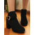 cheap Ankle Boots-Women's Red Suede Ankle Boots with Heart Buckle - Chunky Heel Side-Zip Booties for Fall Fashion,  Christmas and Streetwear Outfits