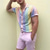 economico camicia da uomo con bottoni-Per uomo Camicia Camicia Estiva Camicia con colletto cubano Camicia con Bottoni Camicia con collo camp Viola Arcobaleno Manica Corta Stampe Grafiche Collo ripiegato Streetwear Casuale Bottonato