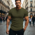 billiga Casual Henley T-shirt-Herr Henleytröja Muskelskjorta Ribbstickad t-shirt T-tröja Kort ärm Slät Mode Designer Grundläggande Henley Semester Gata Utekväll Sommar Svart Vit Marinblå Henley T-shirt