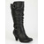 abordables Bottes souples-bottes hautes pour femmes avec sangles à boucle et design ample, avec talon moyen et style polyvalent pour une tenue décontractée et de soirée
