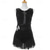 baratos Vestidos de Patinação Artística-Vestidos para Patinação Artística Mulheres Para Meninas Patinação no Gelo Vestidos Preto Patchwork Sem costas Elastano Com Transparência Com Stretch Profissional Treino Ensaio / Prática Roupa para
