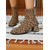 abordables Botines-Botines con estampado de leopardo para mujer con tacón de bloque: botas cortas de moda con estampado animal para uso casual y de fiesta.