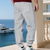 voordelige Joggingbroek-Voor heren Joggingbroeken Jogger Broek Jacquard Trekkoord Zak Effen Comfort Buitensporten Dagelijks Modieus Casual Zwart Wit Micro-elastisch