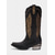 abordables Cowboy y botas occidentales-Botas vaqueras de piel sintética negras y doradas para mujer con bordado de águila dorada: botas de montar de media pantorrilla estilo western para conciertos y festivales de música country.