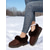 abordables Botas de nieve e invierno-Botas de nieve marrón claro para mujer con ribete de piel sintética y suela de diamantes de imitación: cómodas botas de invierno de ante sintético para el hogar y para exteriores en invierno.