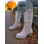 cheap Fashion Boots-Women's Red Suede Cowboy Knee High Boots with Embroidered Western Design and Low Block Heel – Country Style Boots for Ladies, Ideal for Rodeo, Festivals &amp; Casual Outfits