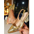 billiga Slingback-pumps-Damskor med guldfärgad slingback och blockklack, spetsig tå – glänsande festskor för nattlivet &amp;julfirande