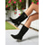 baratos Botas Slouch-Botas femininas de cano médio com tiras largas e fivelas – botas de inverno estilo camurça vintage para looks casuais e moda outono
