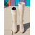 abordables Bottes souples-Bottes souples marron à rabat pour femmes avec talons moyens - Bottes de style western en faux daim à tige convertible à 2 voies pour le streetwear quotidien et les tenues d'automne