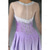 abordables Vestidos de Patinaje Artístico-Vestido de patinaje artístico Mujer Chica Patinaje Sobre Hielo Vestidos Púrpula Claro Retazos Costura asimétrica Malla Licra Alta elasticidad Entrenamiento Competición Ropa de Patinaje Clásico