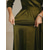 abordables Robe de cocktail-Femmes Robe Maxi Robe de Soirée Élégant ancien Coupe régulière Couleur Unie Manche 3/4 Col en V Olive Automne Hiver