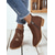 baratos Botas de tornozelo-Botas femininas vermelhas de cano curto – botinhas de salto baixo com zíper bordado e camurça sintética para o Natal, festas e estilo casual