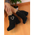 cheap Ankle Boots-Women's Red Suede Ankle Boots with Heart Buckle - Chunky Heel Side-Zip Booties for Fall Fashion,  Christmas and Streetwear Outfits