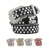 abordables Accessoires d'Halloween-Ceinture unisexe Halloween en strass avec tête de mort – Accessoire de taille en similicuir punk rock scintillant pour fêtes, concerts et costumes
