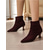 abordables Botines-Botines negros de piel sintética para mujer con punta puntiaguda, diseño fruncido y tacones de gatito: elegantes botines de estilo vintage para conjuntos de oficina y ropa de noche de otoño.