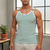 abordables Camisetas sin mangas de gimnasio-Hombre Camiseta sin mangas Camisetas Interiores Camisa sin mangas Camisa musculosa Sin Mangas Cuello redondo Verano Rayas Moda Design Músculo Botones Exterior Noche Gimnasia Verde Trébol Camiseta