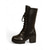 baratos Botas da moda-Botas femininas pretas de cano médio com cadarço, salto grosso, estilo gótico punk para uso casual, noturno e streetwear