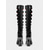 cheap Fashion Boots-Women's Gothic Cutout Knee-High Heels with Spiked Sculptural Wedge - Black Punk Fetish Boots for Halloween, Cosplay and Alternative Fashion Parties