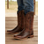 ieftine Cizme Cowboy &amp; Western-cizme de cowboy western maro pentru bărbați – piele artificială cu broderie complicată, vârf pătrat clasic și toc stivuit pentru rodeo și purtarea de zi cu zi