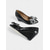 cheap Classic Pumps-Women's Black Patent Leather Wedge Heels with Glitter Bow Detail - Stylish Nightlife Party and Clubwear Shoes