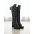abordables Barroco &amp; Declaración-Mujer Botas Botas de Moto Tallas Grandes Botas de trabajo Exterior Trabajo Diario Botas hasta la rodilla Talón de bloque Tacón Cuadrado Dedo redondo Elegante Moda Clásico PU Cordones Negro Marrón