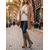 abordables Botas con plataforma-Botas de plataforma hasta la rodilla de gamuza para mujer con cremallera ancha ajustable en la pantorrilla, botas de moda con tacón de bloque para ropa urbana
