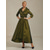 abordables Robe de cocktail-Femmes Robe Maxi Robe de Soirée Élégant ancien Coupe régulière Couleur Unie Manche 3/4 Col en V Olive Automne Hiver