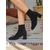 abordables Botines-Botines con estampado de leopardo para mujer con tacón de bloque: botas cortas de moda con estampado animal para uso casual y de fiesta.