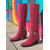 abordables Bottes souples-Bottes souples marron à rabat pour femmes avec talons moyens - Bottes de style western en faux daim à tige convertible à 2 voies pour le streetwear quotidien et les tenues d'automne