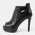 preiswerte Stiefeletten-Sexy schwarze Peep-Toe-Stilettos für Damen mit Cut-Out-Design – Plateaustiefeletten aus Kunstleder für Party und Abendgarderobe