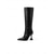 abordables Botas de moda-Botas altas hasta la rodilla con estampado de cocodrilo negro para mujer, botas de tacón de aguja con punta puntiaguda de cuero genuino, estilo urbano para mujer, perfectas para atuendos elegantes y