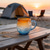 economico Tazze e tazzine-Tazza in vetro con onde marine, tazza da caffè in vetro con onde oceaniche fatta a mano da 12 once, tazze da caffè con onde oceaniche e manico isolato, tazza da tè con texture creativa con onde