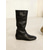 abordables Botas holgadas-Botas de media pantorrilla de gamuza de cuero marrón para mujer con forro de piel sintética para mayor calidez invernal, calzado elegante y cómodo para uso informal.