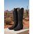 abordables Cowboy y botas occidentales-Mujer Botas Botas cowboy Botas vaqueras Exterior Diario Color sólido Botas a media pierna Bordados Tacón Cuadrado Dedo Puntiagudo Elegante Vintage Lujoso Cuero PU Sin Cordones Negro Marrón Beige