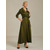 abordables Robe de cocktail-Femmes Robe Maxi Robe de Soirée Élégant ancien Coupe régulière Couleur Unie Manche 3/4 Col en V Olive Automne Hiver