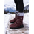 baratos Botas de neve e inverno-Botas de neve femininas de inverno cor de vinho com cano médio e acabamento em pele sintética, botas impermeáveis e isoladas para caminhadas e esqui &amp;tempo frio