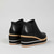abordables Bottes de plate-forme-bottines compensées à plateforme pour femmes avec fermeture éclair latérale – baskets tendance décontractées et antidérapantes