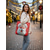 economico Borse con stampa grafica-borsa tote natalizia da donna – design di Babbo Natale con albero di Natale festivo e fiocchi di neve, divertente e stravagante, regalo perfetto per le feste di Natale, le festività invernali e lo shopping