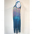 economico abito da competizione-vestito da ballo latino da donna con frange arcobaleno e strass blu, costume da competizione per samba cha cha jive