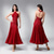 cheap Competition Wear-Women's Ballroom Dance Dress Red Halter Neck Mesh Side Elegant Tango Rumba Paso Doble Competition Performance Dress