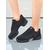 abordables Zapatillas de baile-Zapatillas de baile de jazz de malla negra para mujer: zapatos de práctica profesionales ligeros y transpirables para baile latino, hip hop y de salón.