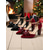 abordables Zapatos de salón de tacón ancho-Zapatos de tacón de terciopelo burdeos para mujer, con lazo y correa al tobillo. Elegantes y festivos, perfectos para Navidad, fiestas navideñas y ocasiones especiales.