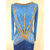 baratos vestido de competição-Vestido de dança latina feminino, azul royal, dourado, strass, manga comprida, franjas, traje de apresentação para competição de cha cha samba rumba
